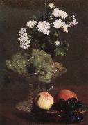 Nature Morte aux Chrysanthemes et raisins Henri Fantin-Latour